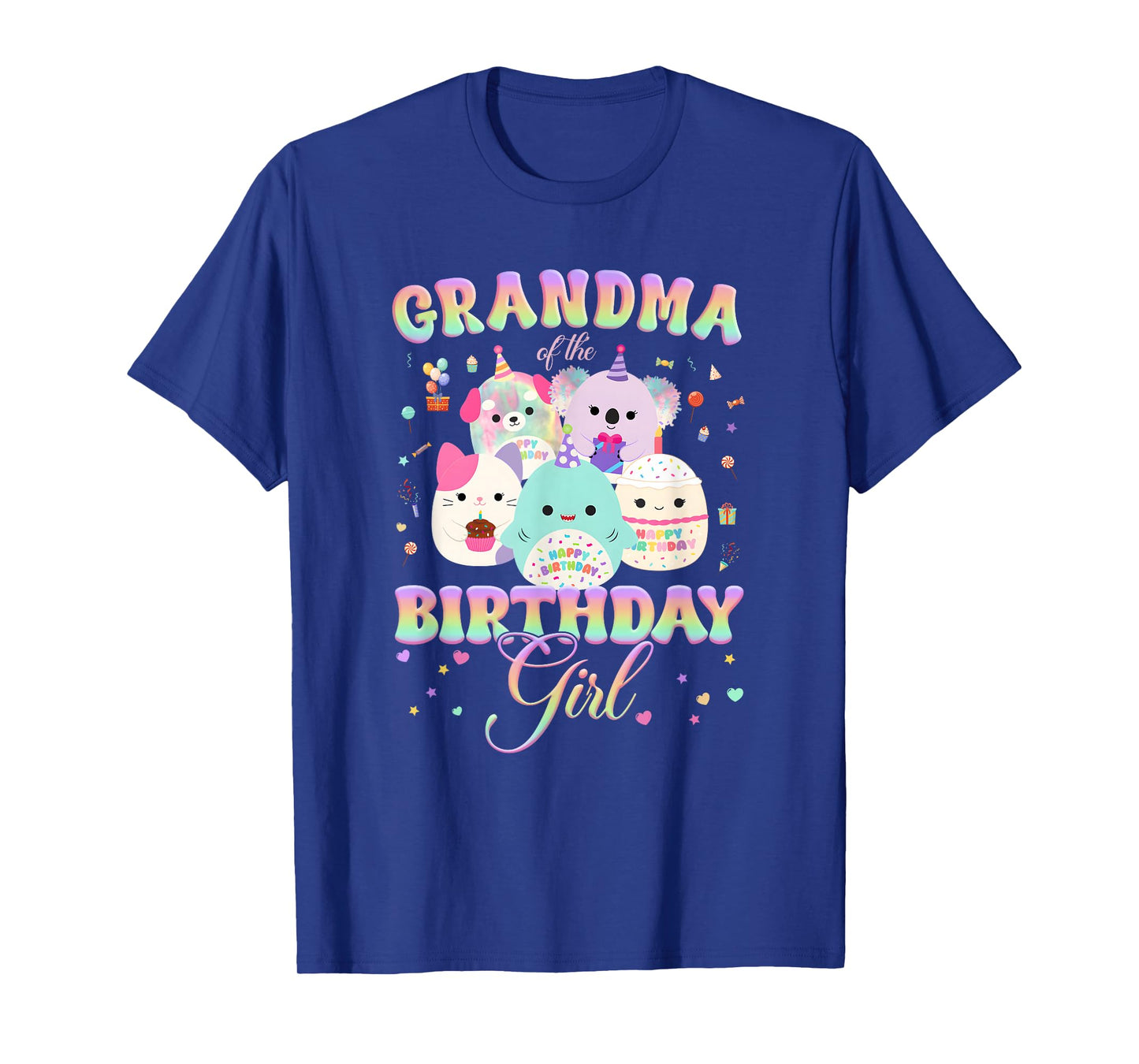 Birthday Family Squish Squad Grandma of The Birthday Girl T-Shirt