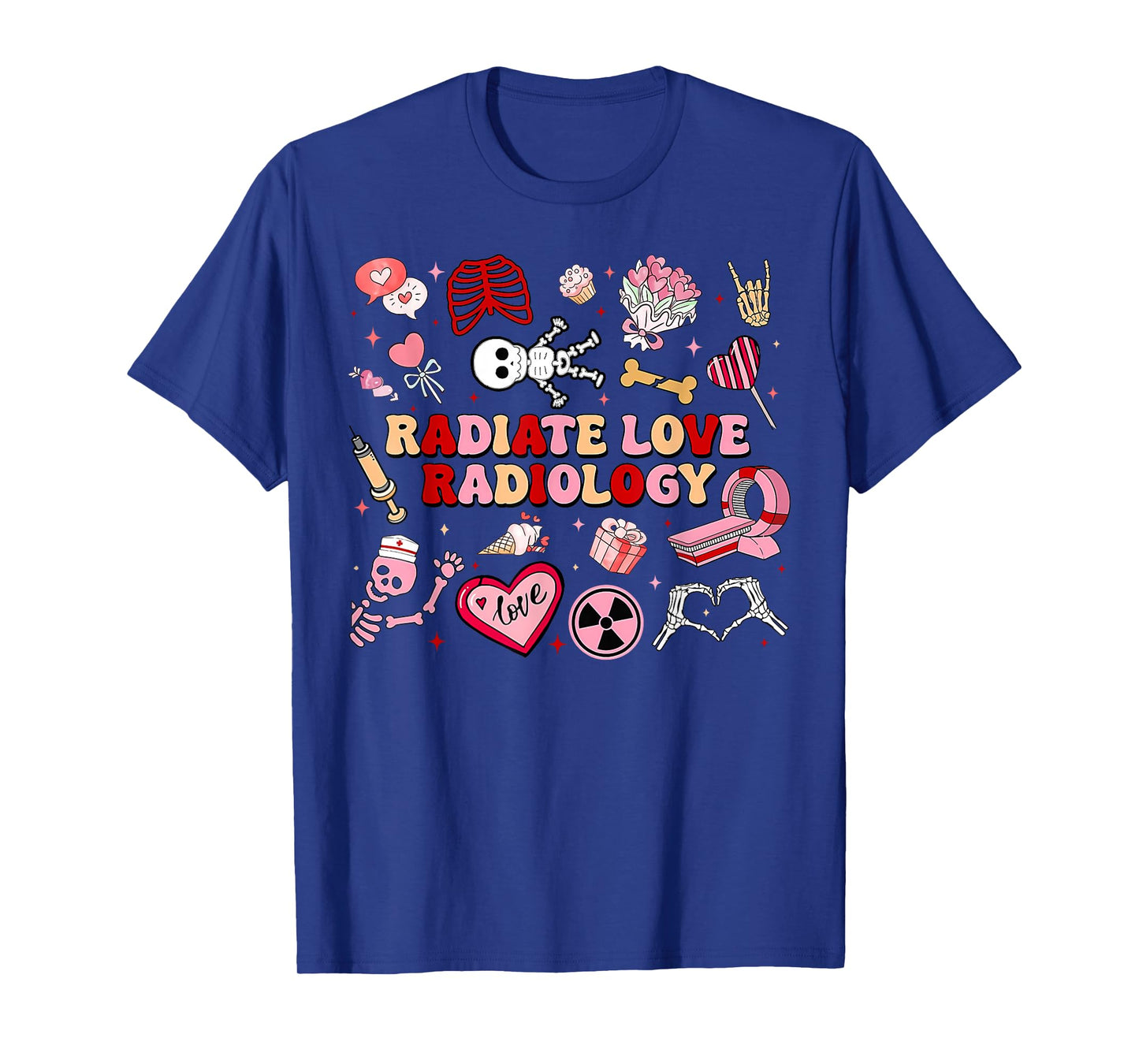 Radiate Love Radiology Valentines Day X-ray Tech Team Nurse T-Shirt