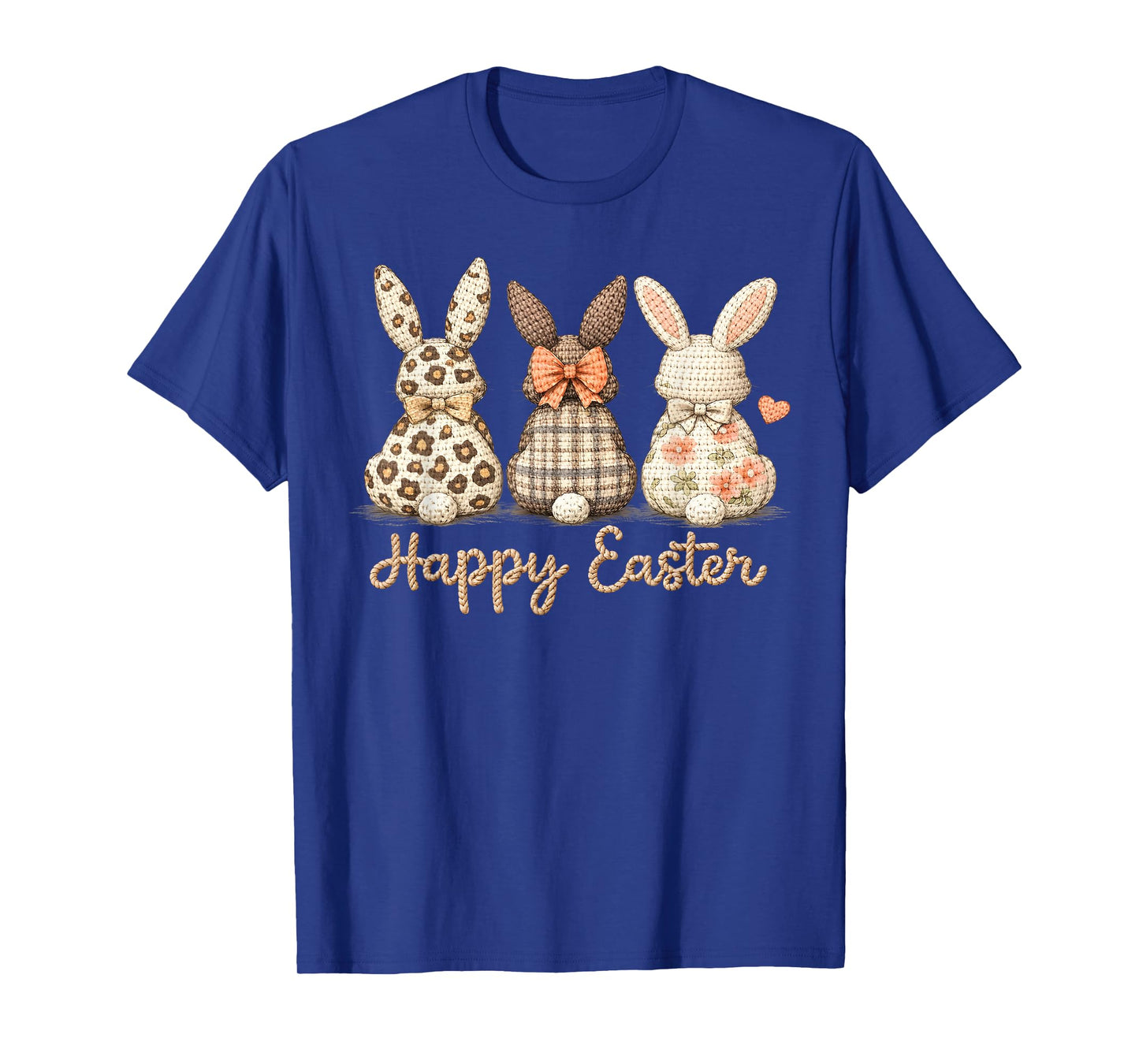 Happy Easter Cute Bunny Trio Spring Farmhouse Art Women Girl T-Shirt
