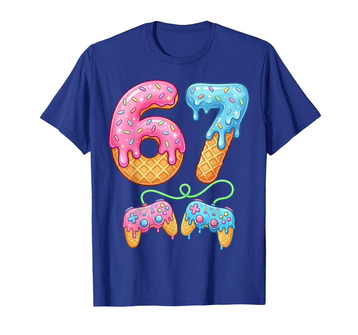 67 Ice Cream Drip Meme Gamer Six Seven Gen Alpha Slang T-Shirt