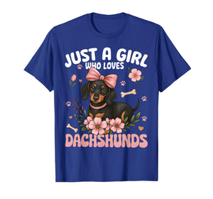 Just A Girl Who Loves Dachshunds Cute Weiner Dog Lover T-Shirt
