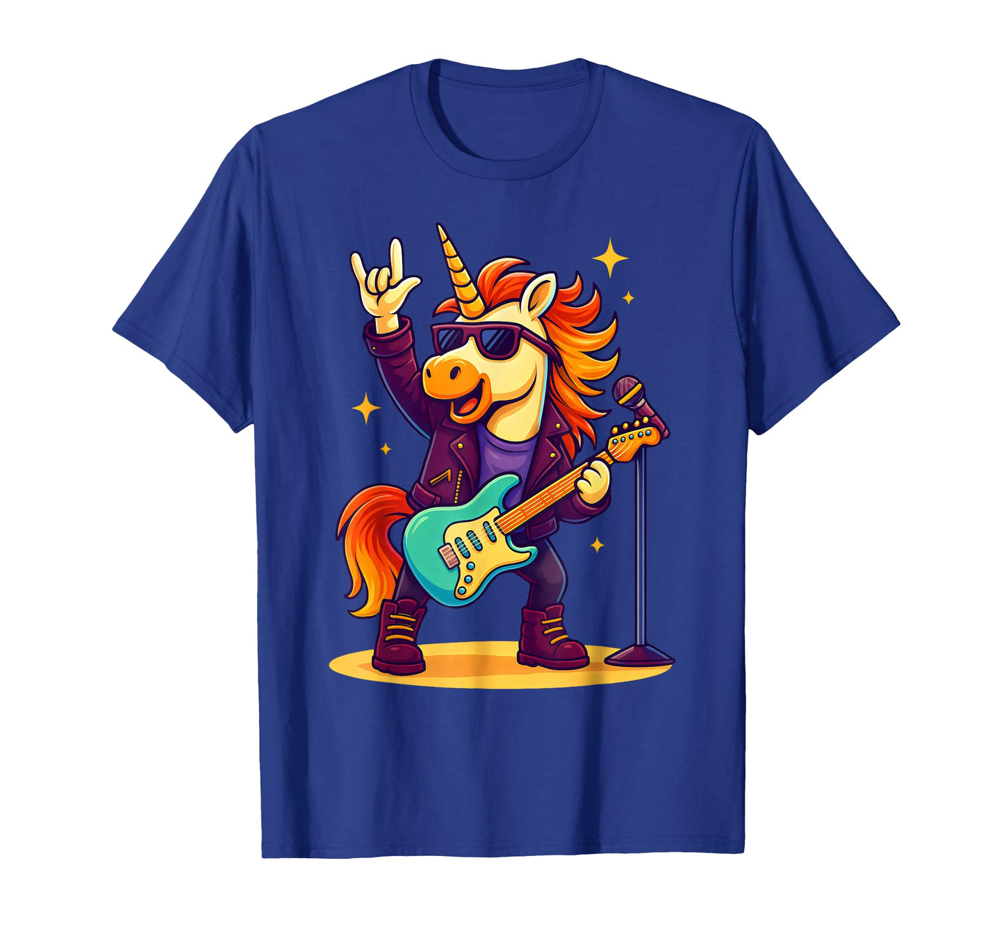 Rock'n Roll Unicorn Rockstar, Rock On Hand Rock Music Fun T-Shirt