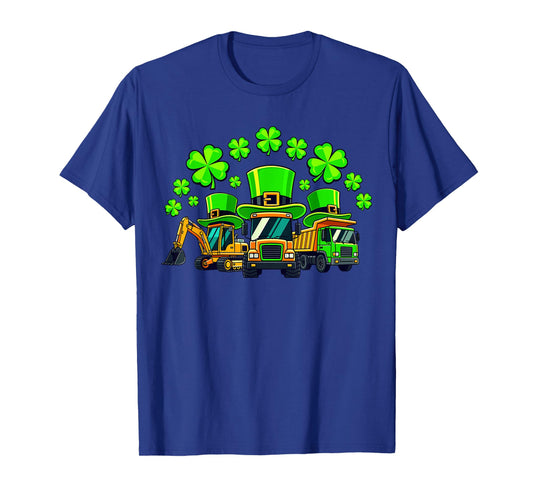 Kids Irish Construction Truck Crane for St Patricks Day T-Shirt
