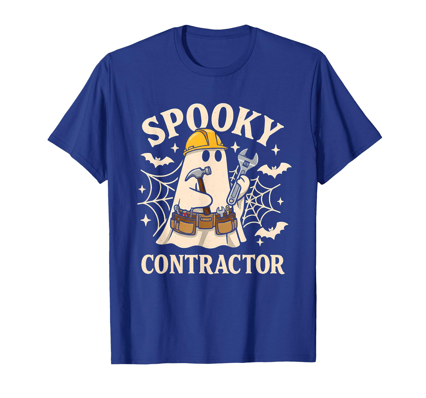 Spooky Contractor Halloween Costume Ghost Funny Construction T-Shirt