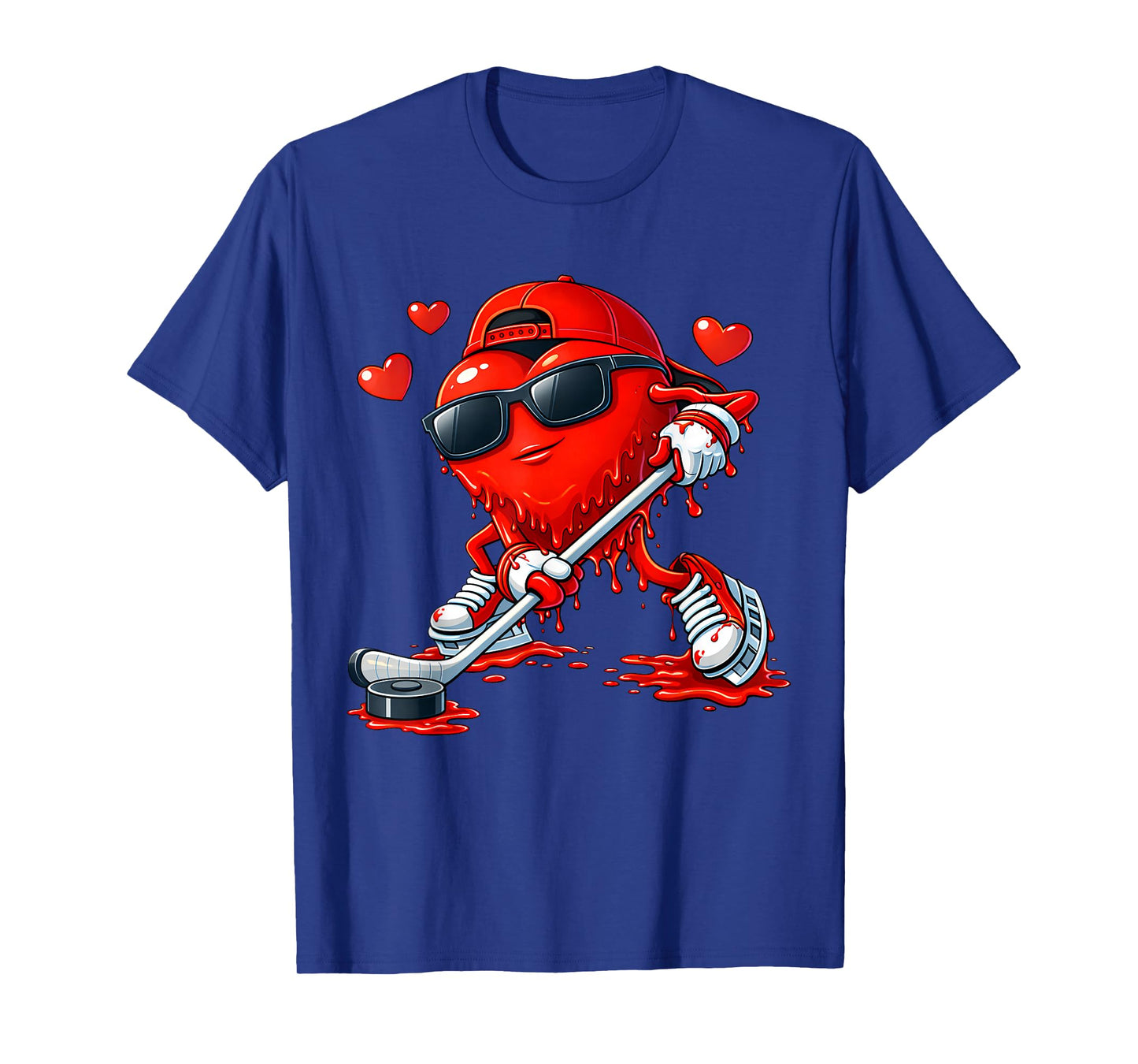 Valentine Hockey Heart Drip Sport Love Valentines Day Boys T-Shirt