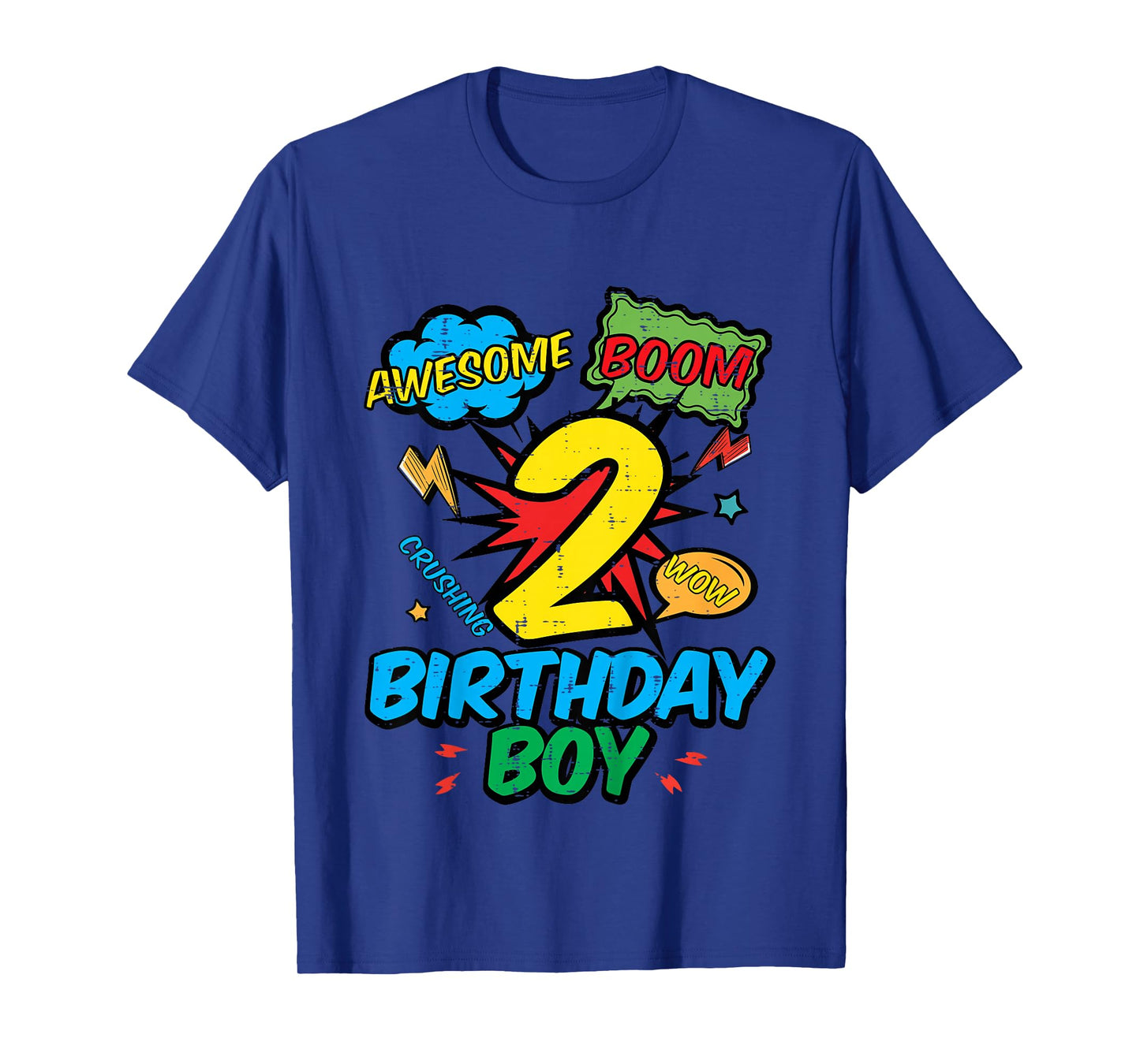Kids 2 Birthday Boy Comic 2nd Bday Hero Party Boys Kids Toddler T-Shirt