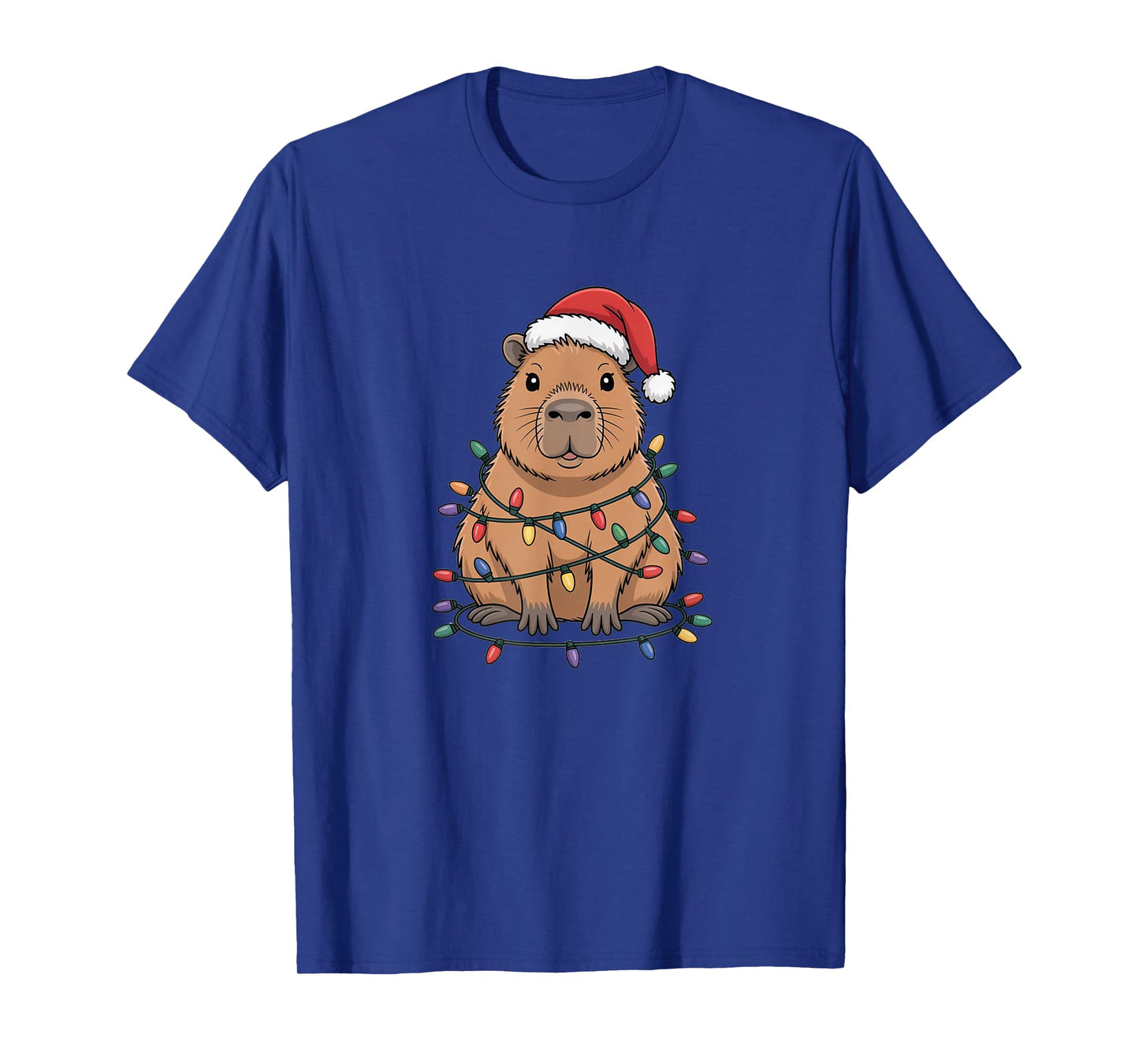 Funny Christmas Capybara Cute Cartoon Desing T-Shirt