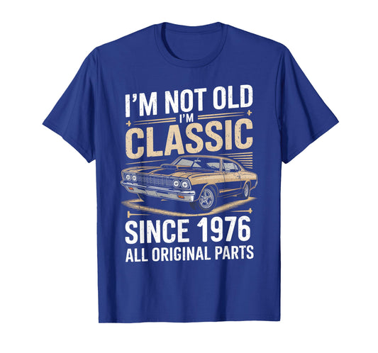 Funny 50th Birthday Classic Vintage Car Men 1976 Birthday T-Shirt