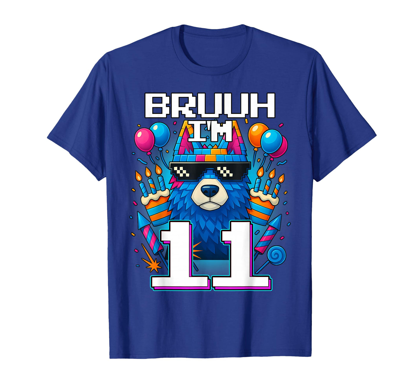 Bruh I'm 11 Years Old 11th Birthday Wolf Boy Family Party T-Shirt