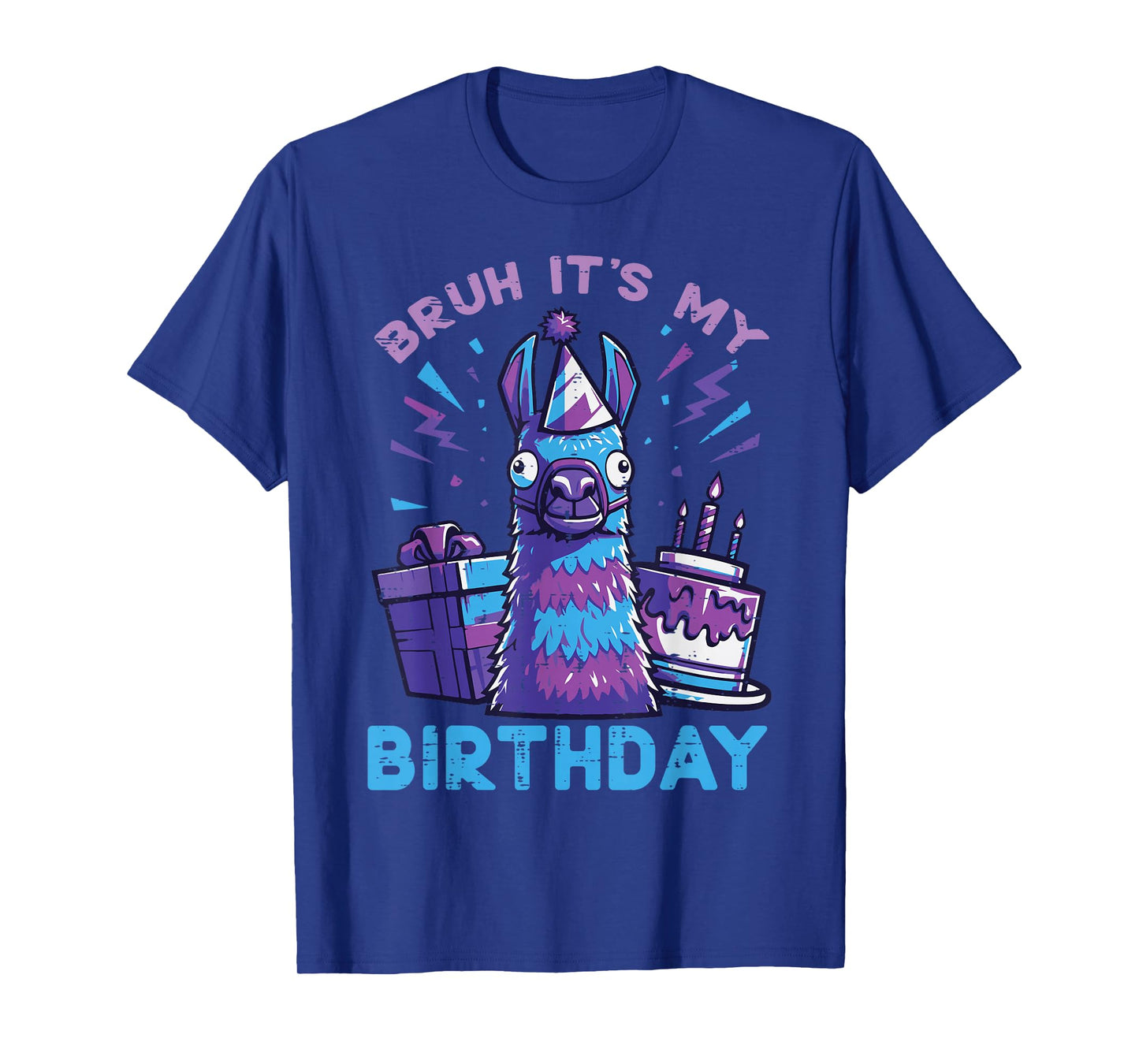 Bruh Its My Birthday Llama Pinata Bday Party Men Women Kids T-Shirt