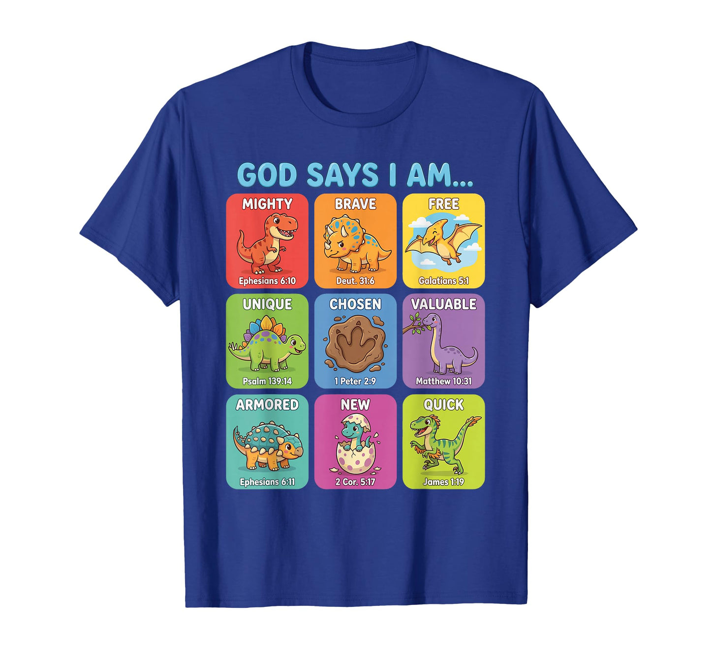 God Says I Am Bible Verses Dinosaurs for Christian Boys T-Shirt