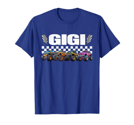 Gigi Retro Monster Truck Family Crew Birthday Matching T-Shirt