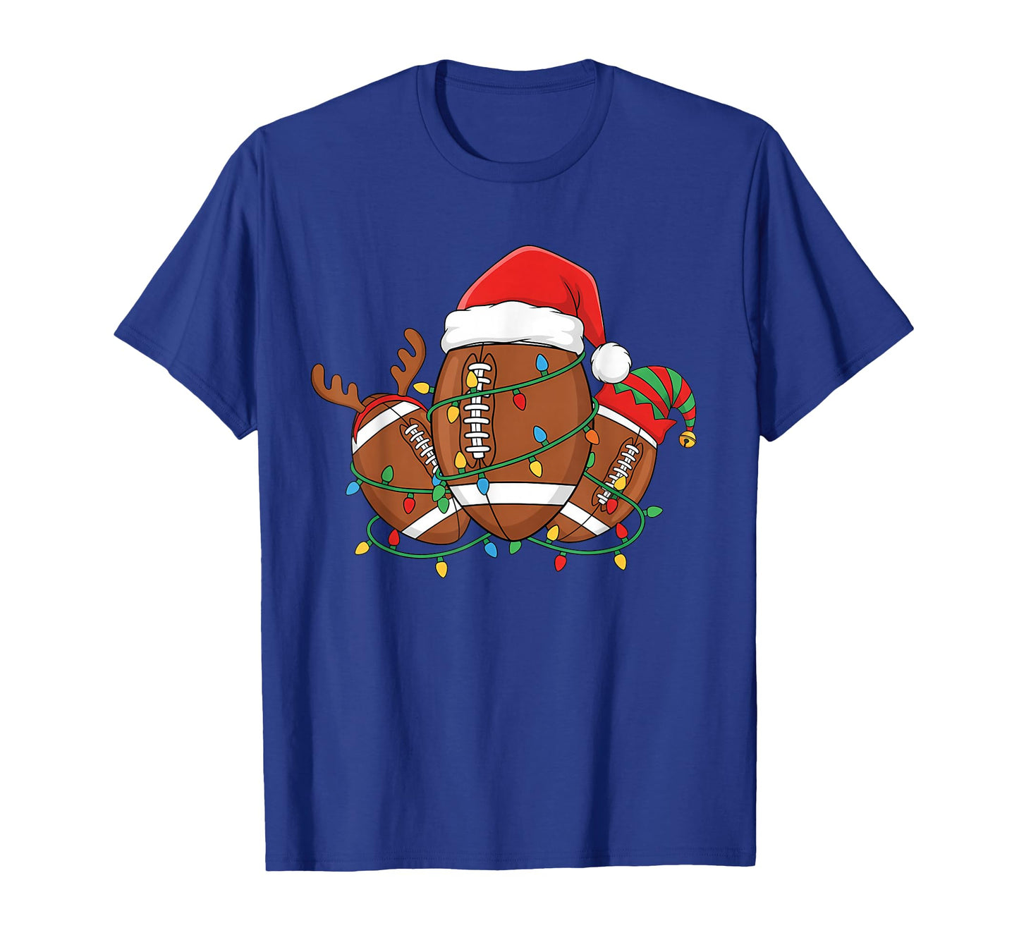 Football Christmas Player Santa Hat Sport Men Kids T-Shirt