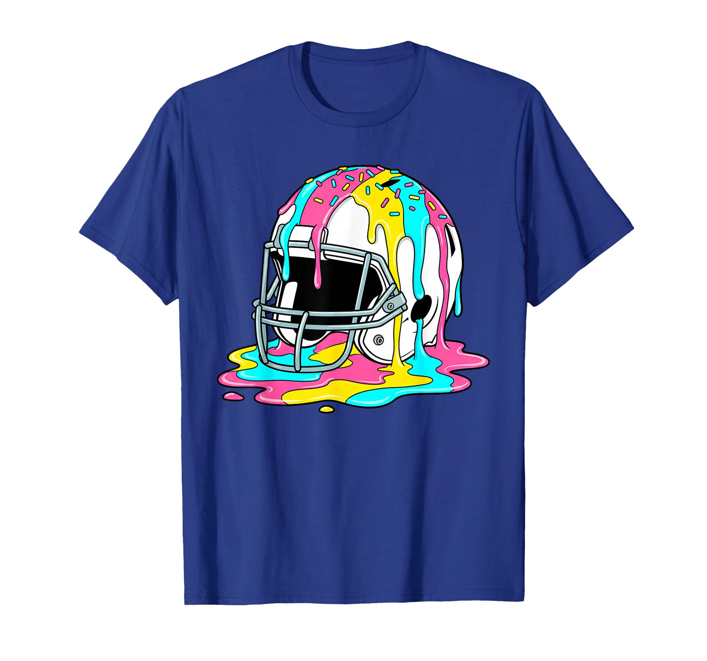 Football Helmet Drip Ice Cream Lineman WR QB RB Sport Player T-Shirt