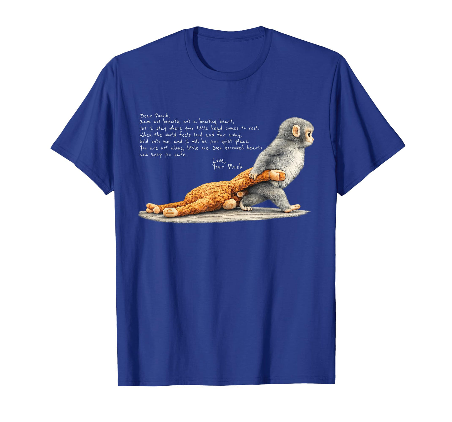 Cute Baby Monkey Named Punch Plush Hugging T-Shirt
