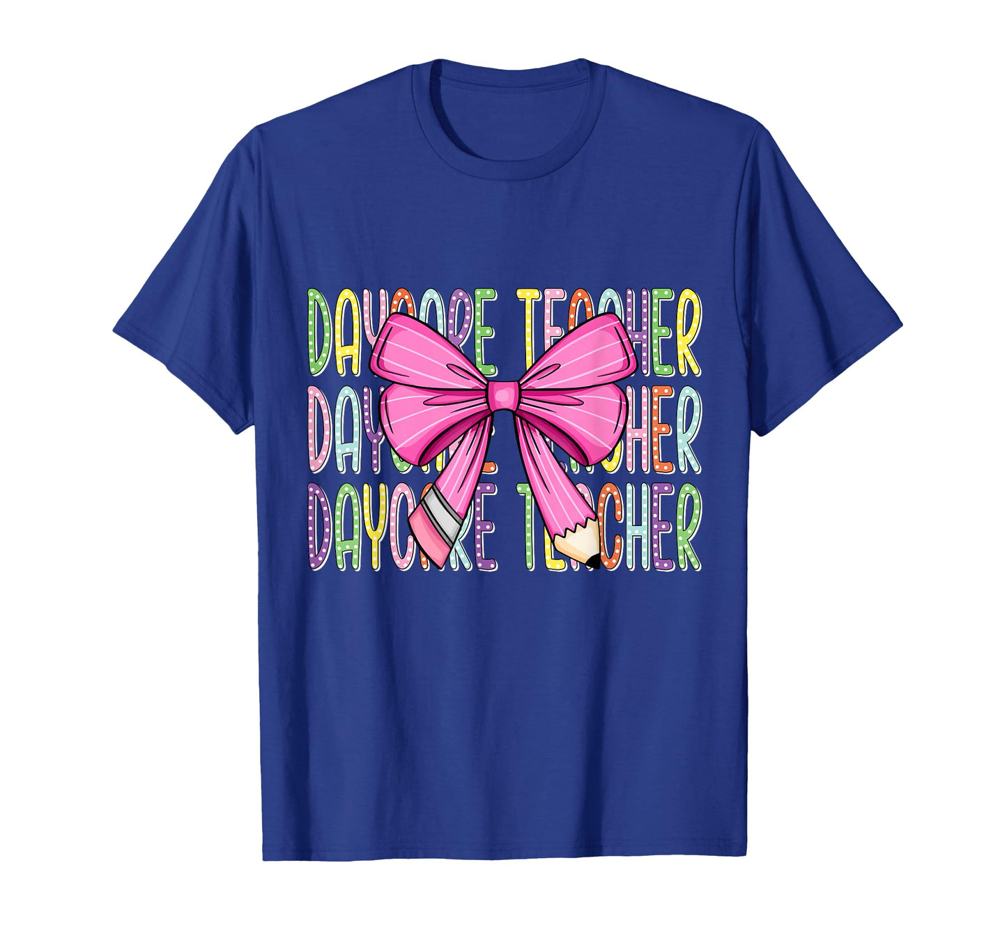 Colorful Daycare Teacher Bow Shirt T-Shirt