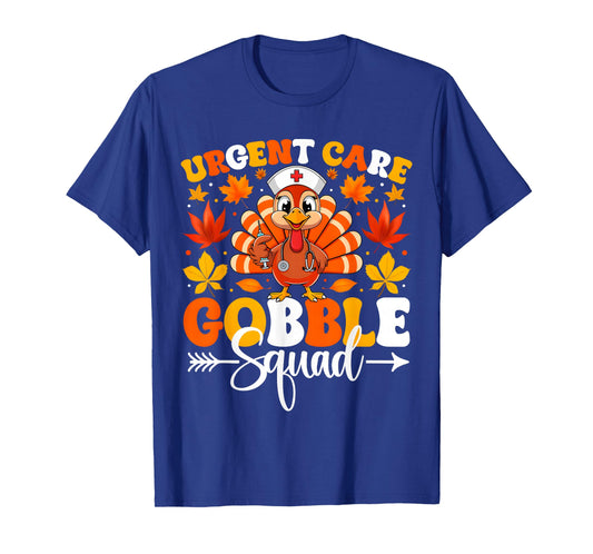 Groovy Urgent Care Nurse Gobble Squad Turkey Thanksgiving T-Shirt