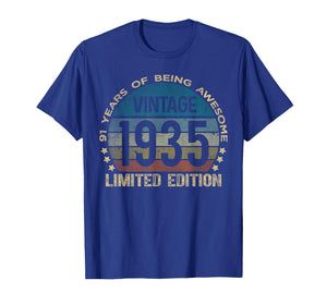 91 Year Old Gifts Vintage 1935 Limited Edition 91st Birthday T-Shirt