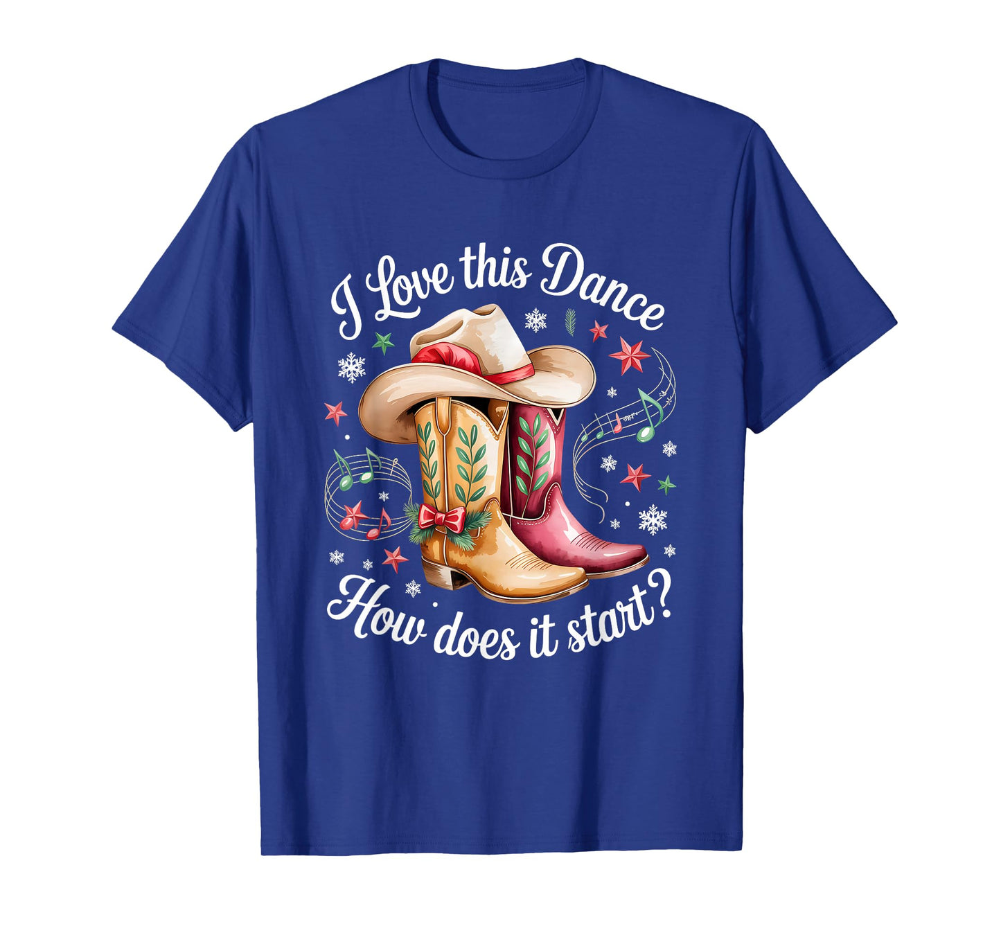 I Love This Dance How Does It Start Line Dance Christmas T-Shirt