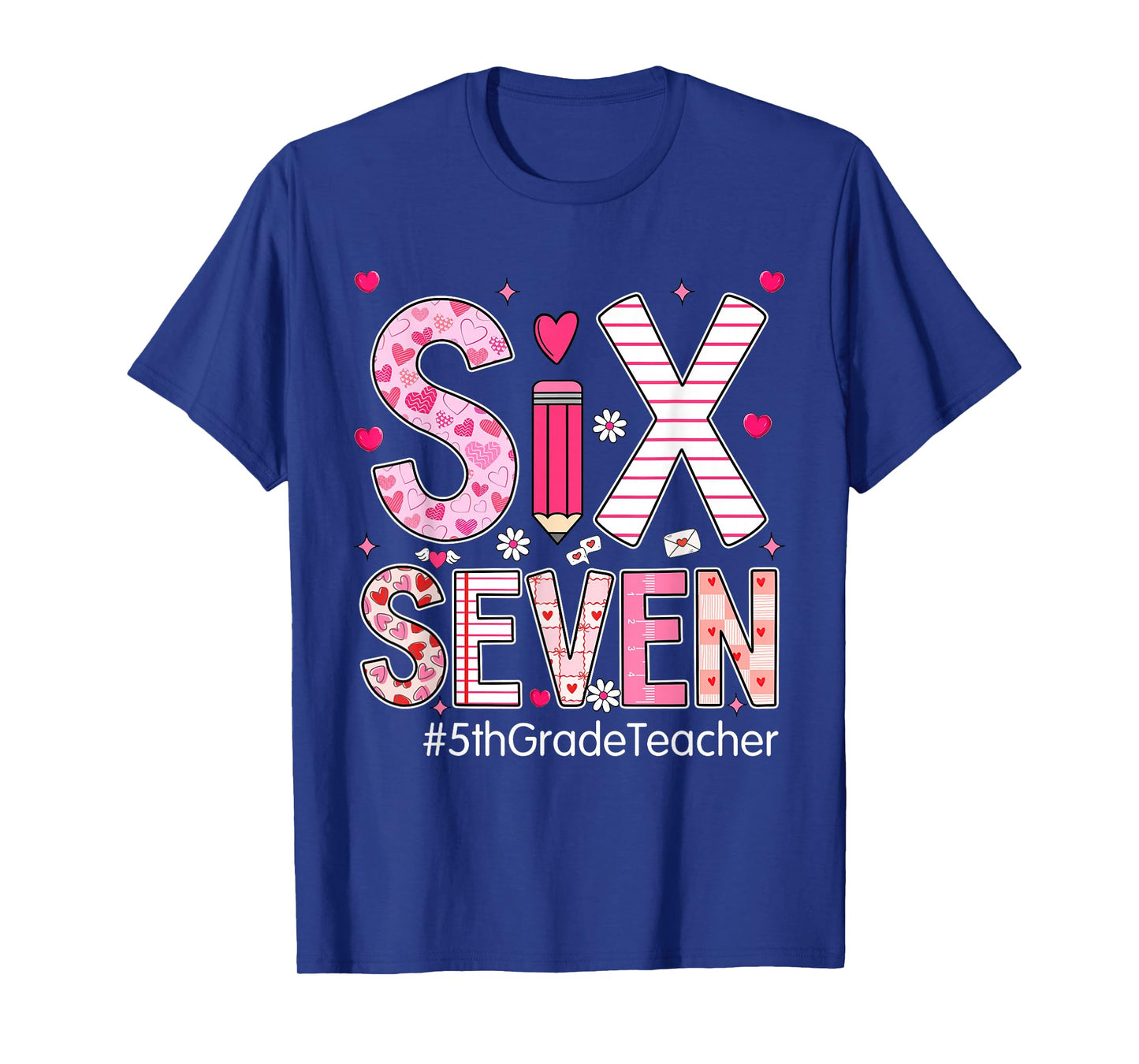 Preppy Six Seven 67 Valentine's Day 5th Grade Teacher T-Shirt