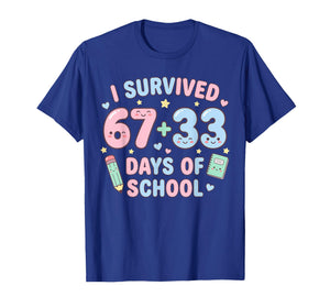 I Survived 100th Days of School Math Teacher Kids T-Shirt