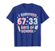 I Survived 100th Days of School Math Teacher Kids T-Shirt