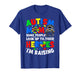 Autism Mom Raising Hero Groovy Messy Bun Autism Awareness T-Shirt