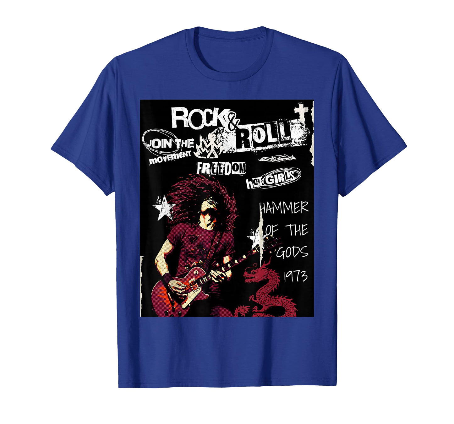 Rock & Roll Electric Guitar Rebellion 1973. Underground Punk T-Shirt