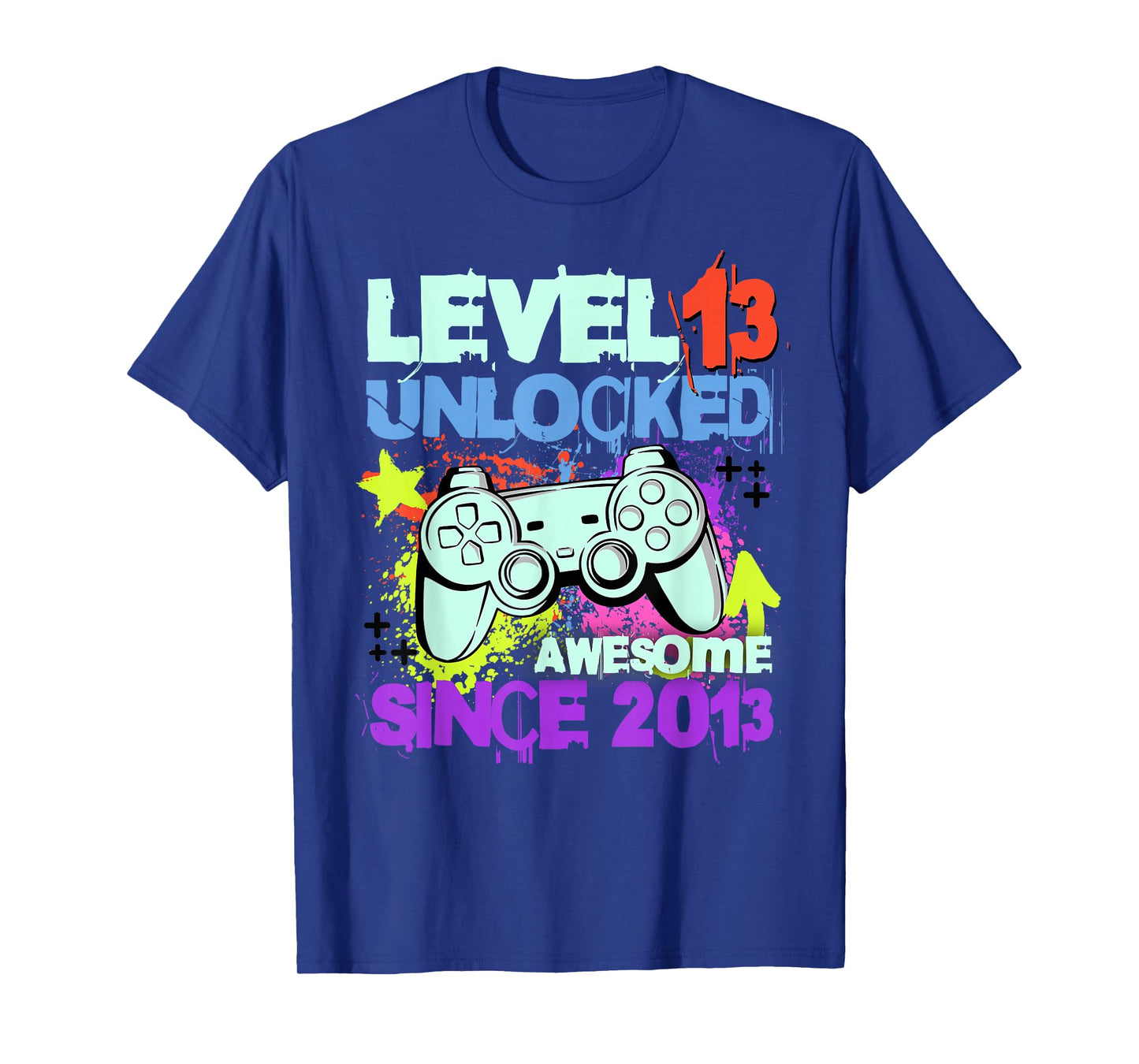 Level 13 Unlocked Awesome Since 2013 13th Birthday Boy Gamer T-Shirt