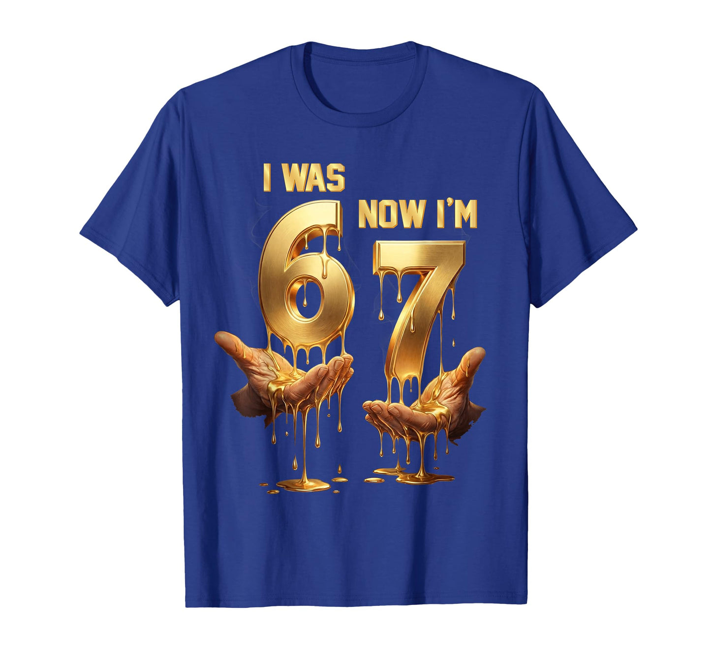 I was 6 Now I'm 7 Birthday Boys Kids Gold Drip 7th Birthday T-Shirt
