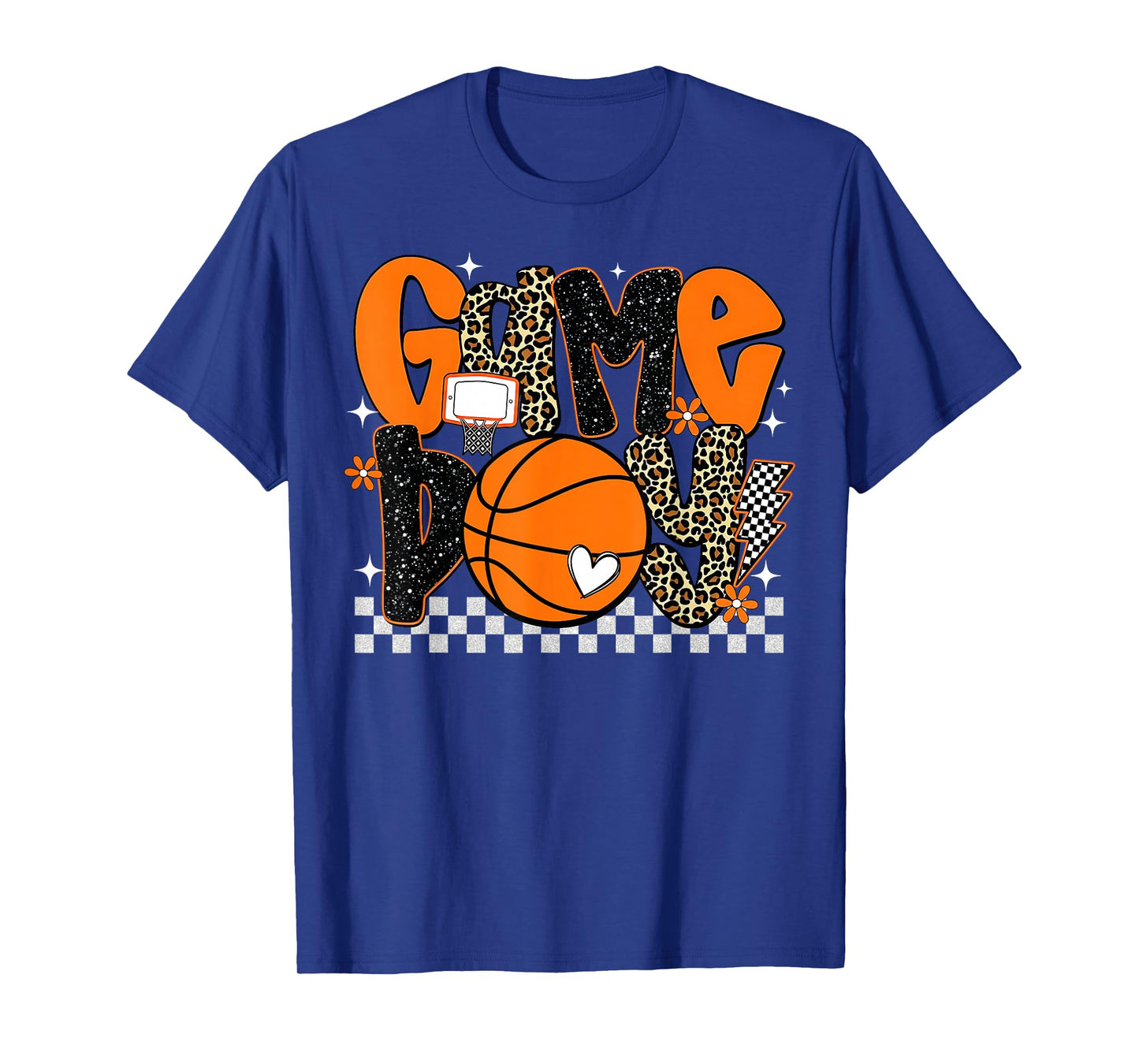 Checkered Game Day Basketball Sports Lover Men Women Kids T-Shirt