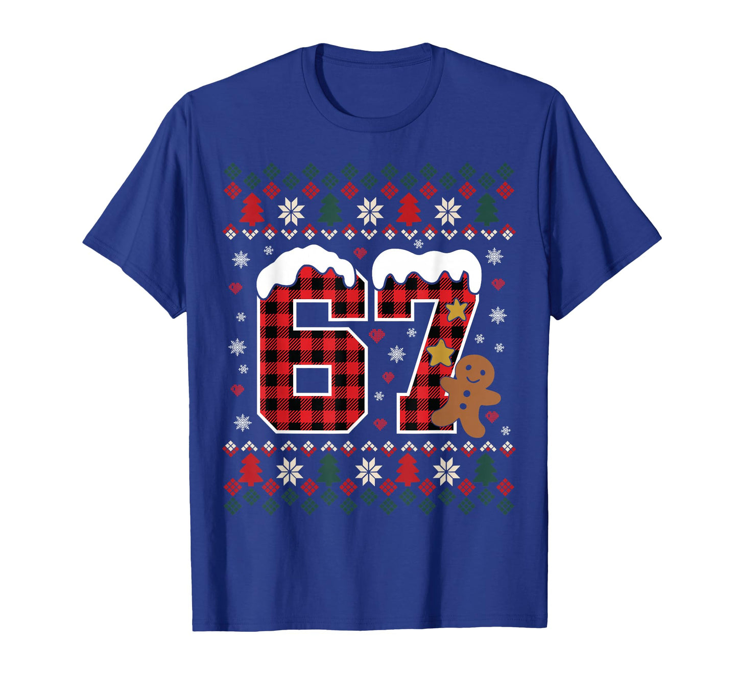 Funny 67 Christmas Pajamas Shirt Six Seven Meme Brainrot T-Shirt