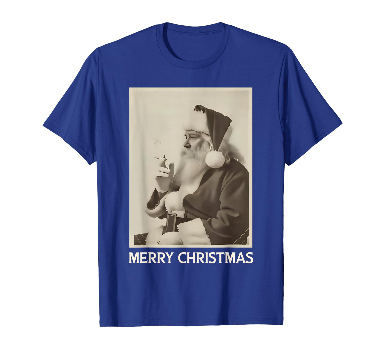 Vintage Funny Smoking Santa Claus Christmas Merry Christmas T-Shirt