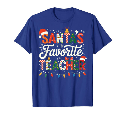 Santa’s Favorite Teacher Christmas Funny Shirt for Teachers T-Shirt