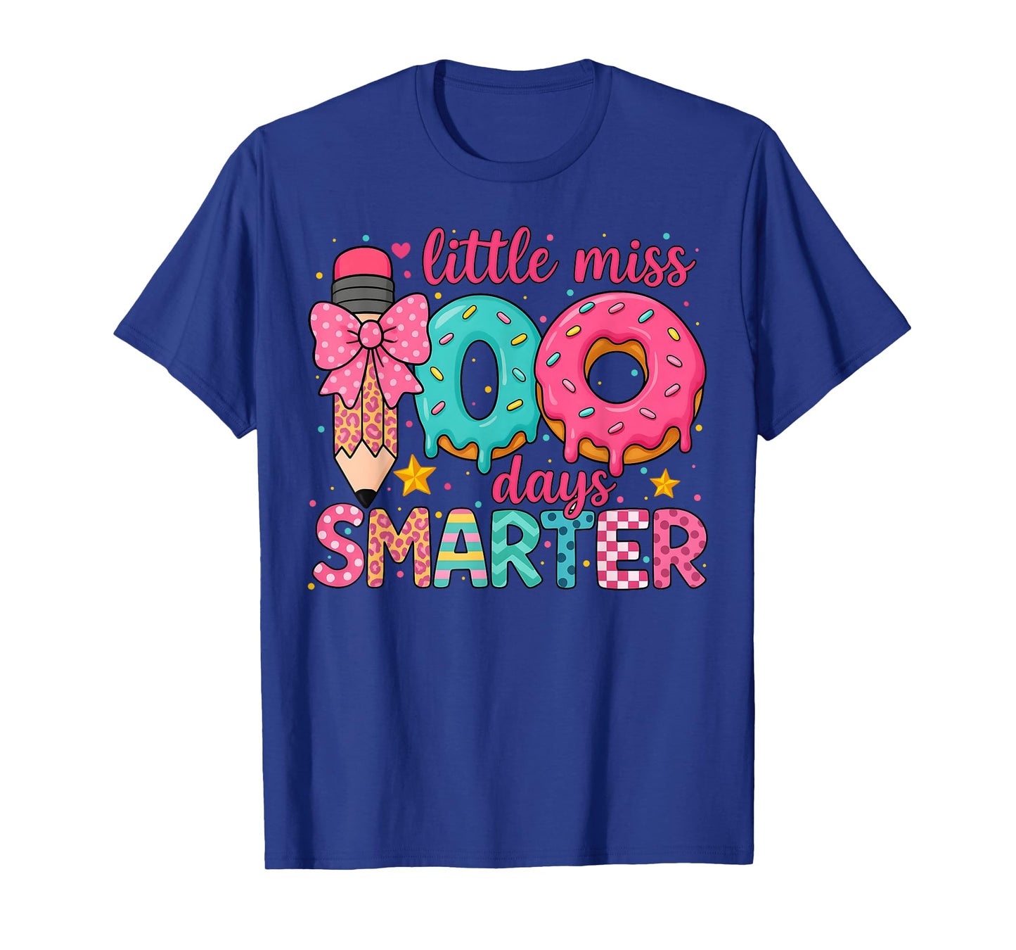 100th Day of School Little Miss 100 Days Smarter Donut Girl T-Shirt