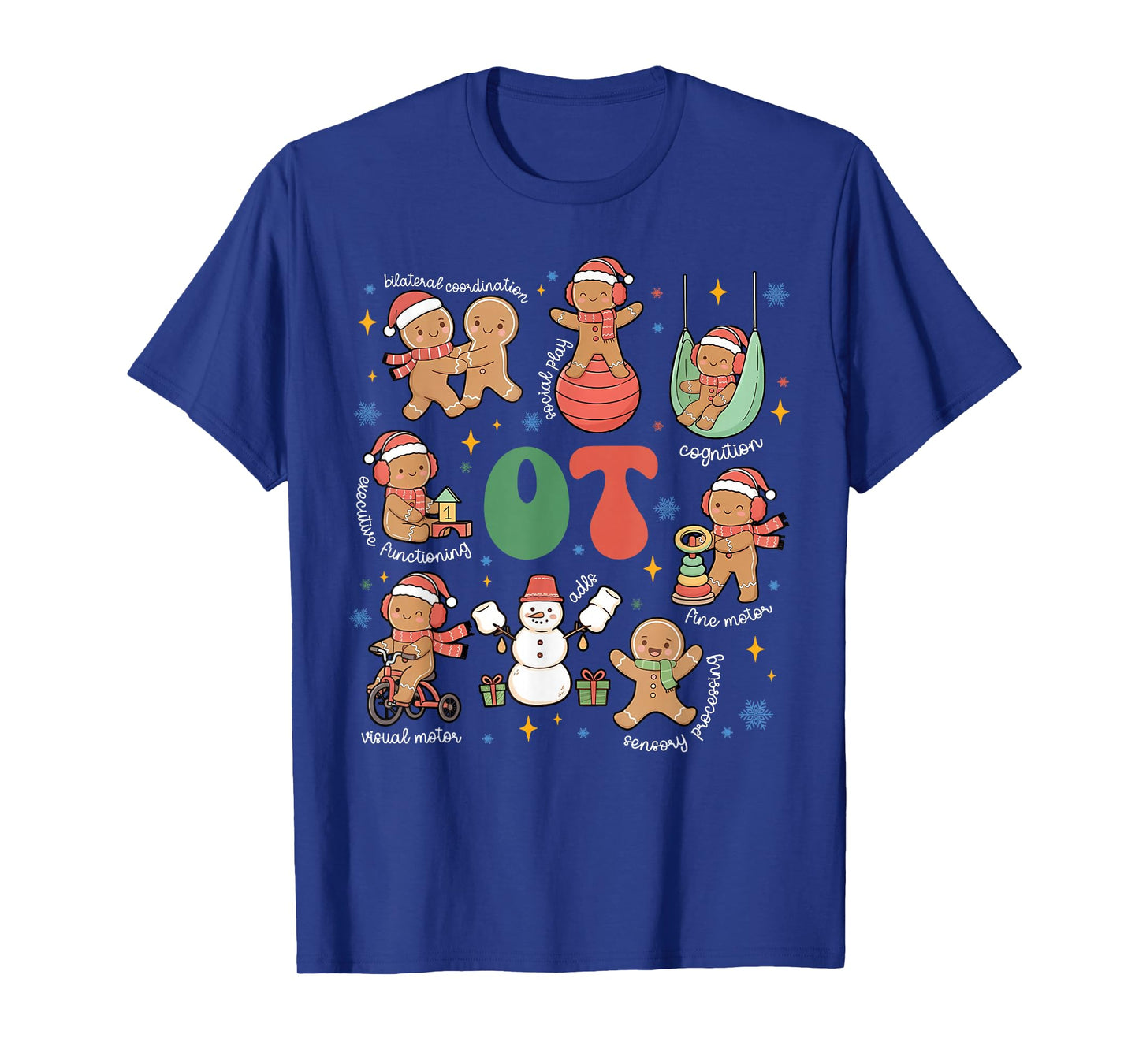 Occupational Therapy OT Gingerbread Christmas Pediatric OTA T-Shirt