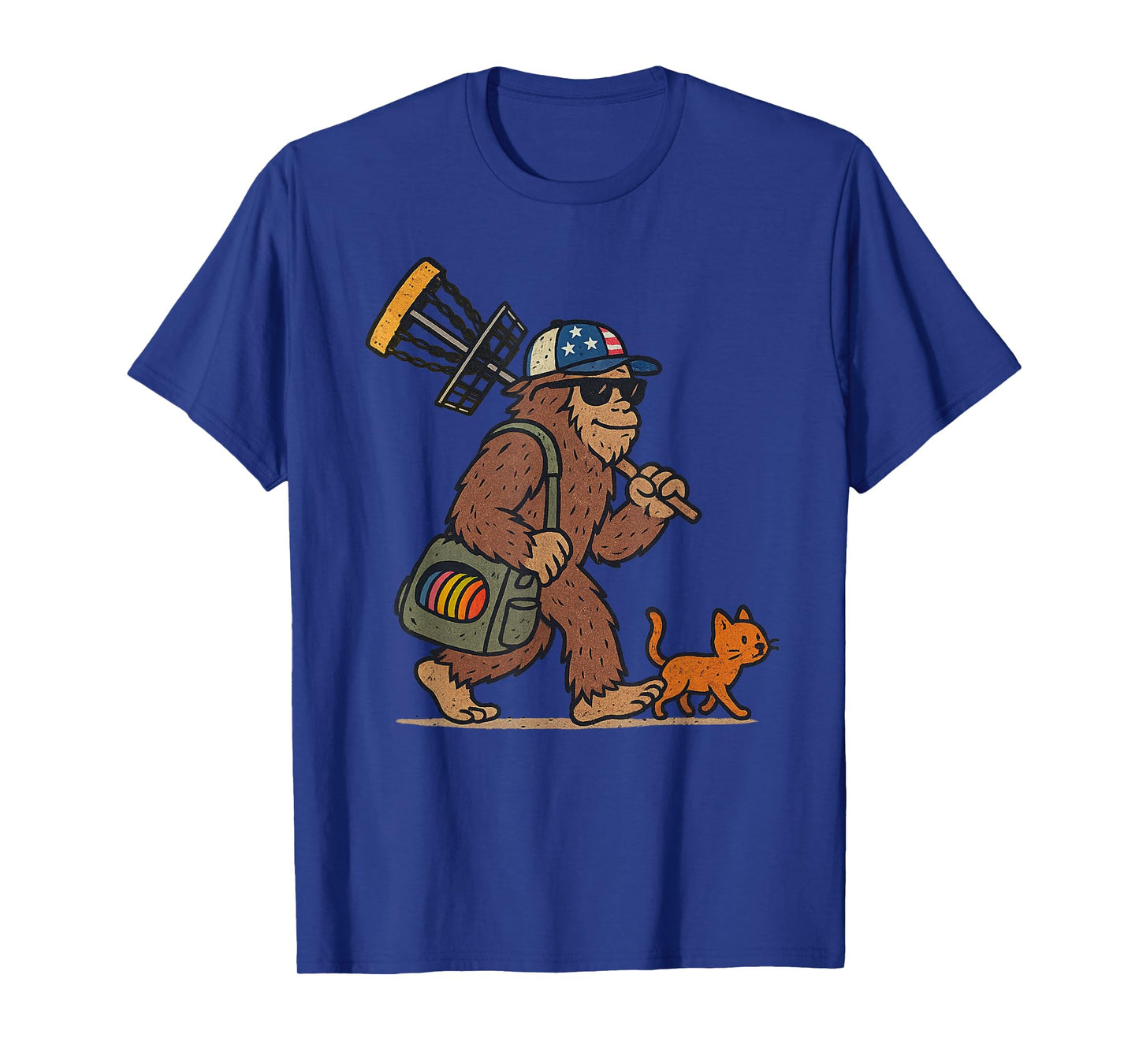 Sasquatch Disc Golfer Funny Cat Disc Golf T-Shirt