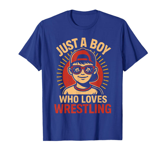 Just A Boy Who Loves Wrestling Funny Wrestler for Kids Boys T-Shirt
