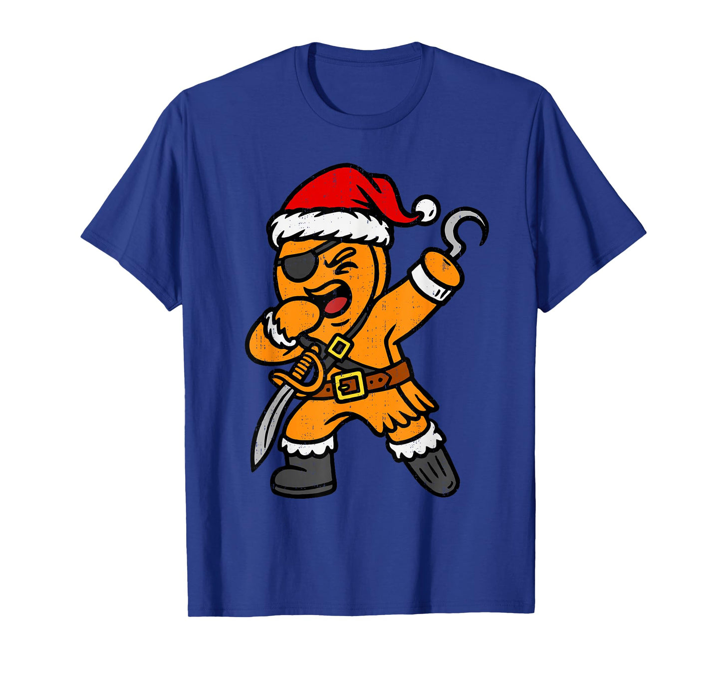 Dabbing Gingerbread Pirate Santa Christmas Dab Teen Boys Kid T-Shirt