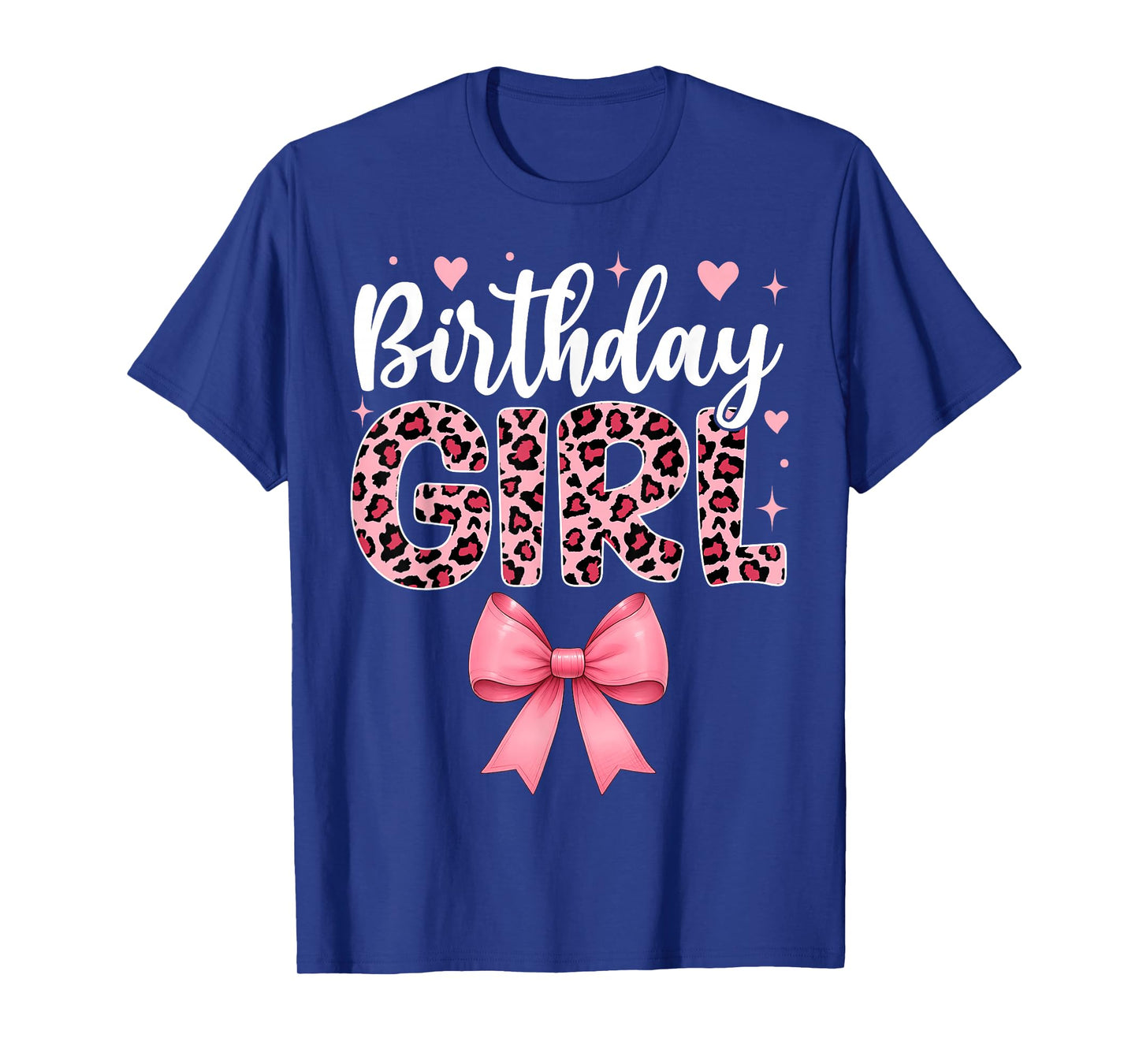 Coquette Bow Leopard Birthday Girl T-Shirt