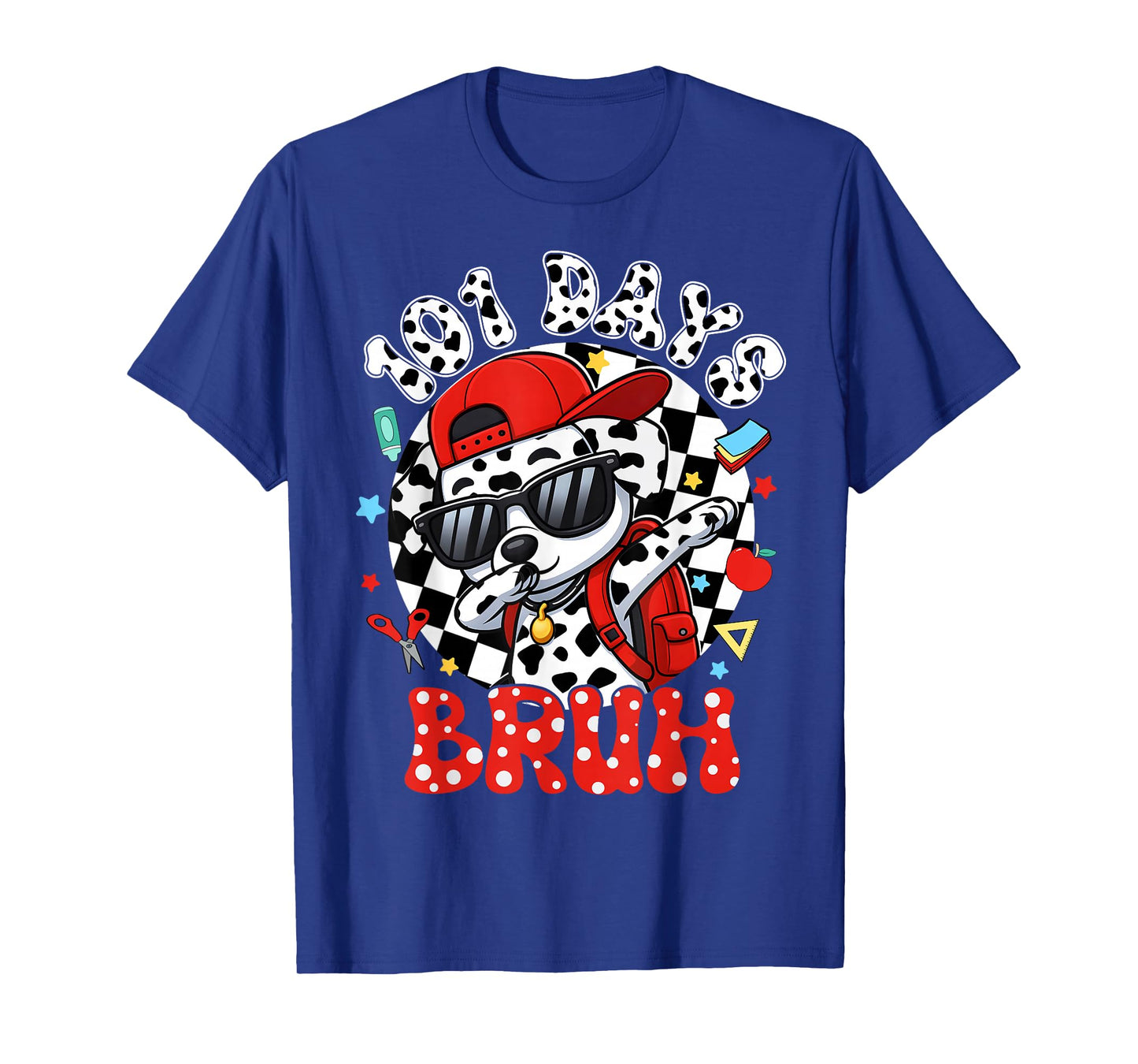 Bruh 100 Days of School Boy Dab Dalmatian Dog 100th Day Kids T-Shirt