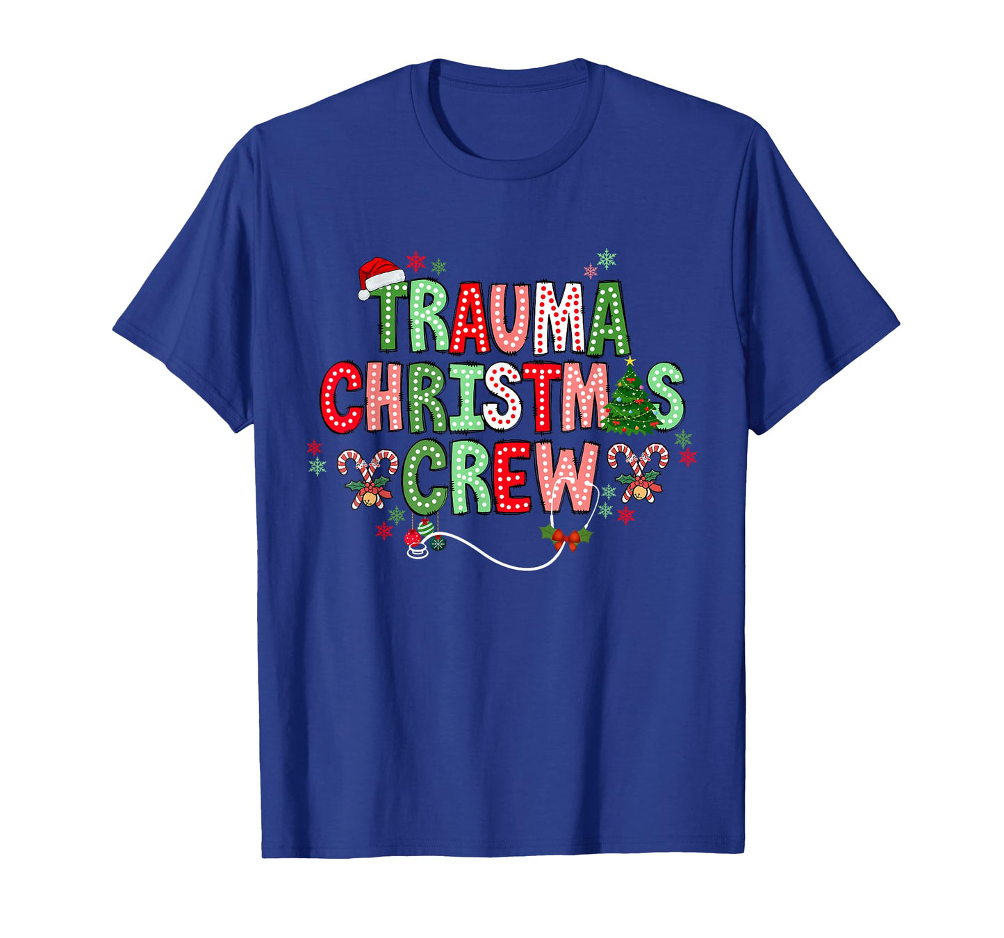 Christmas Trauma Nurse Crew Surgical Ortho Scrub Top Xmas T-Shirt