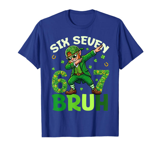 Funny Six Seven Bruh St Patricks Day Shirts Kids Leprechaun T-Shirt