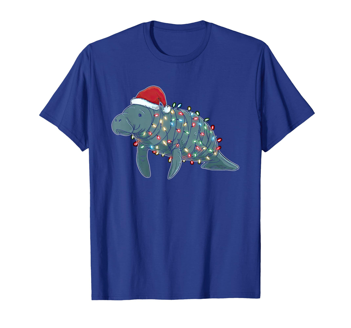 Funny Manatee Christmas Graphics Animal Lights Lover T-Shirt