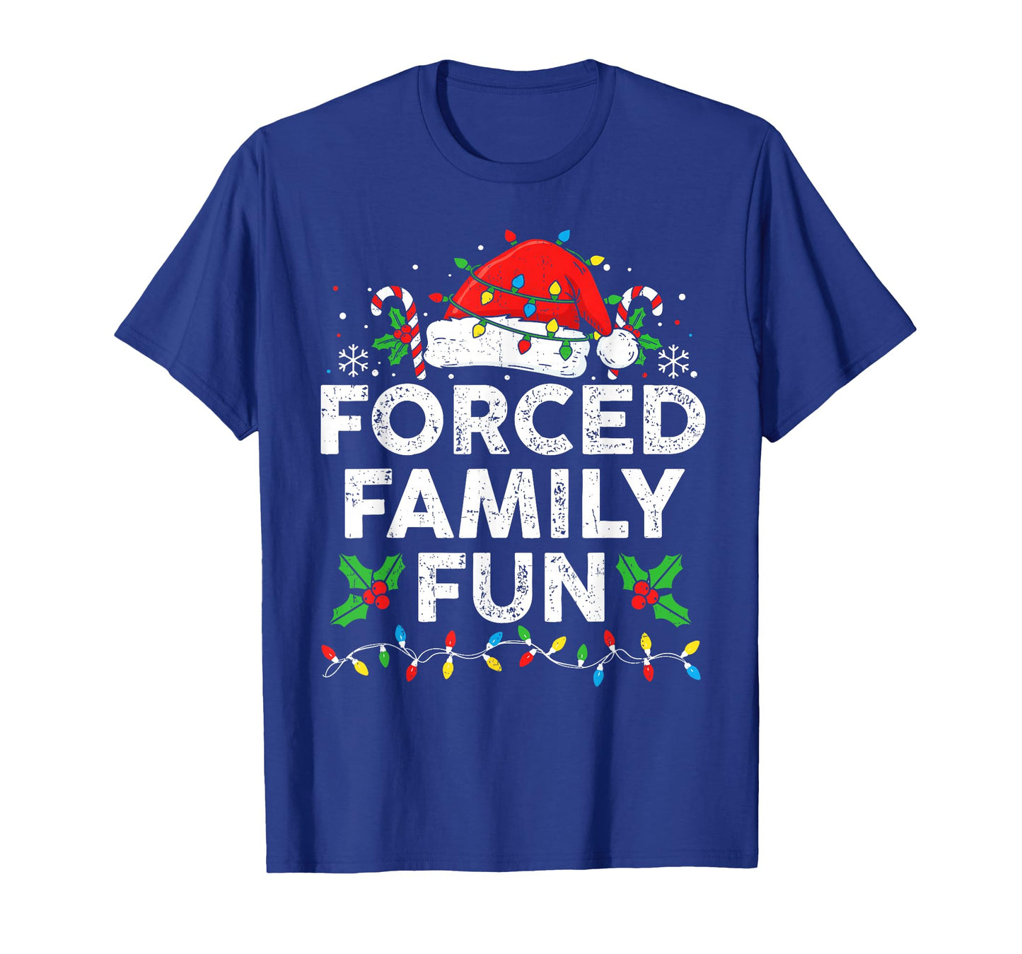 Funny Forced Family Christmas Shirt Funny Xmas Men Women T-Shirt