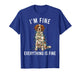 Brittany Spaniel Christmas I'm Fine Everything is Fine T-Shirt