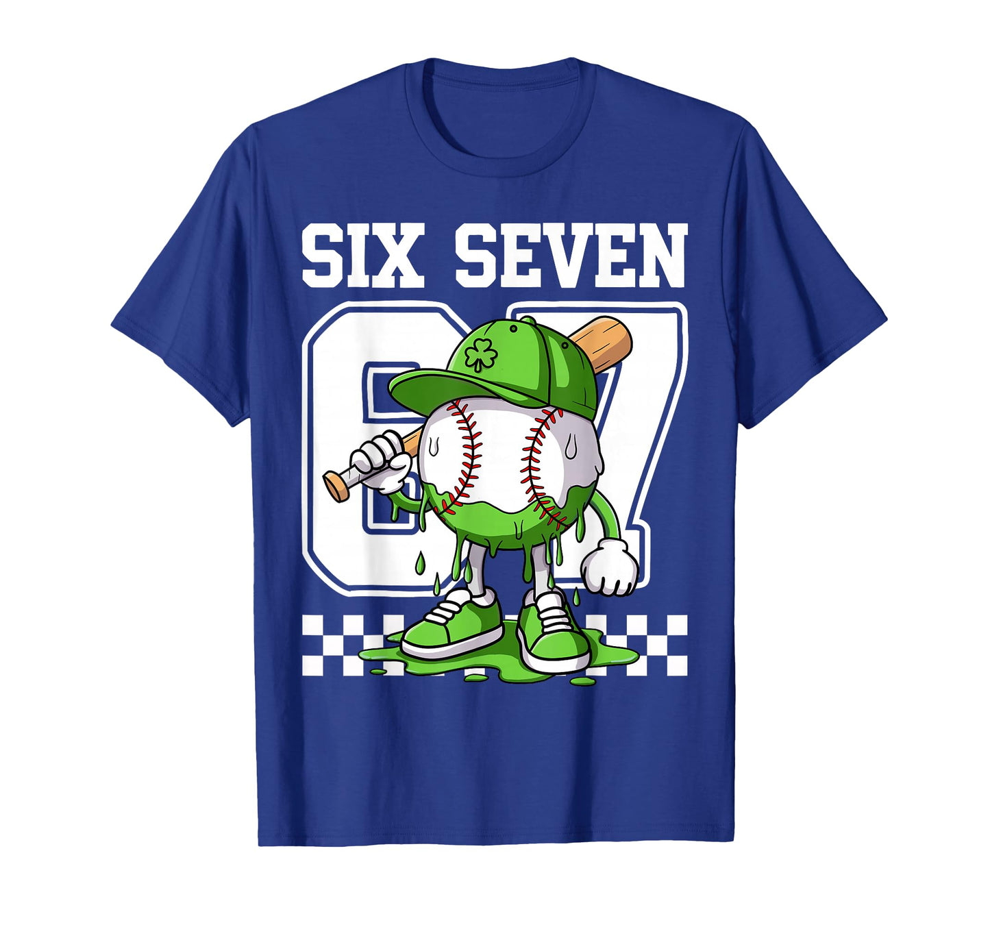 Boys St Patricks Day 67 Six Seven Baseball Ice Cream Drip T-Shirt