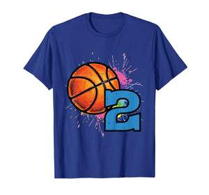 Kids 2nd Birthday Basketball 2 Bday Sports Boys Toddlers Kids T-Shirt