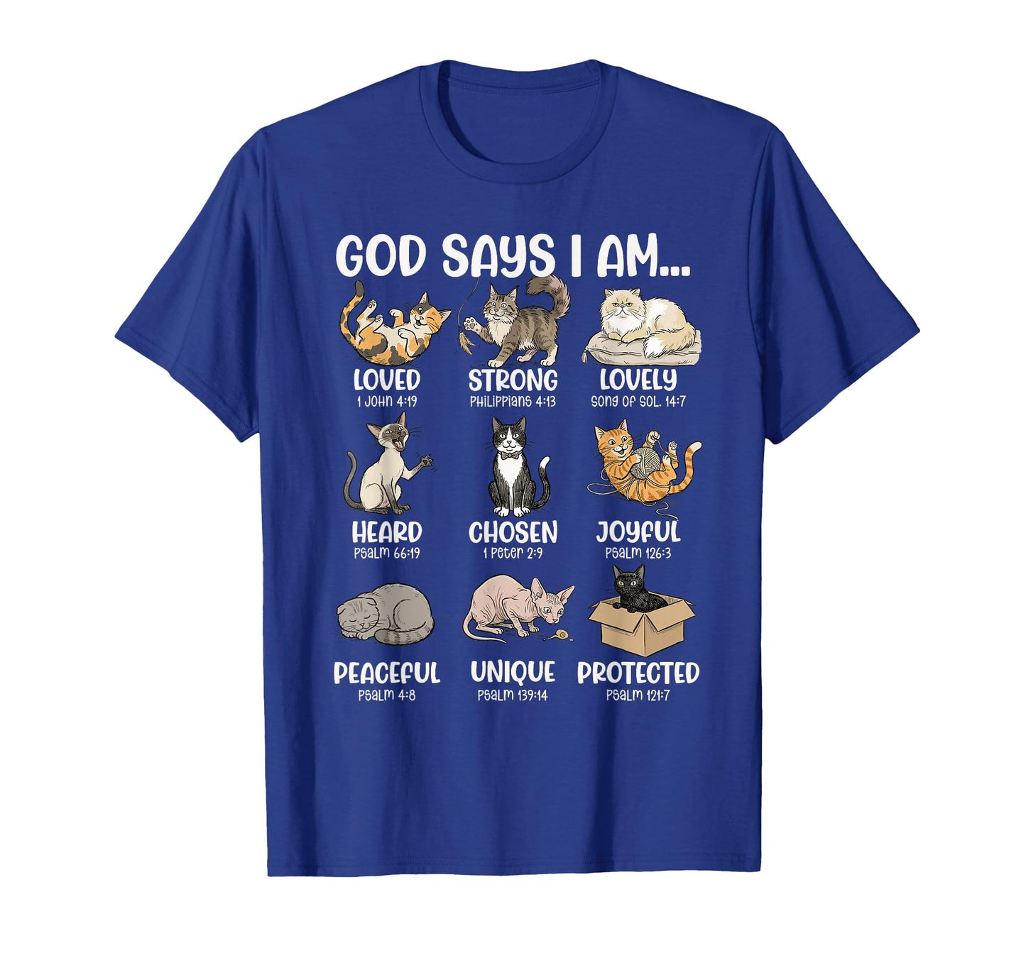 God Says I Am Bible Verses for Christian Cat Lover T-Shirt