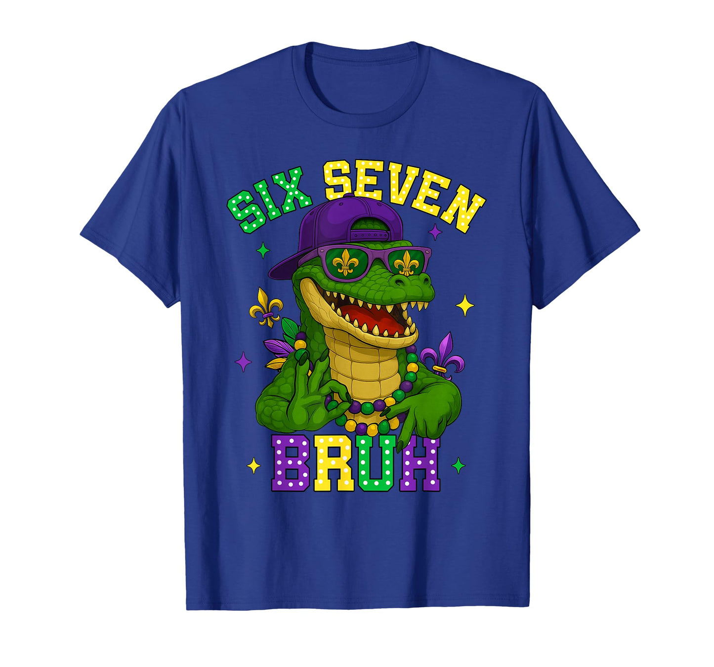 Mardi Gras 67 Alligator Mardigator Bruh Six Seven 6 7 Meme T-Shirt